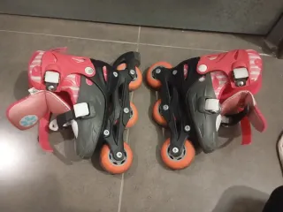 Patines rosas y grises talla ajustable