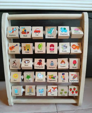 Ábaco Educativo con Letras y Números