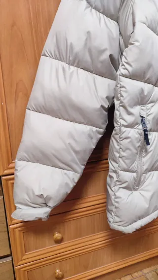 Abrigo Columbia Beige y Negro Talla L