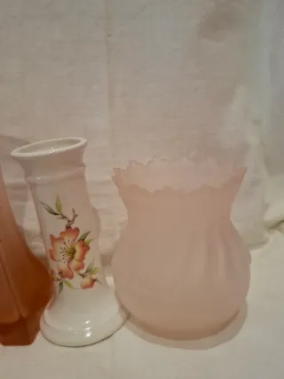 Lote 3 jarrones cristal y porcelana