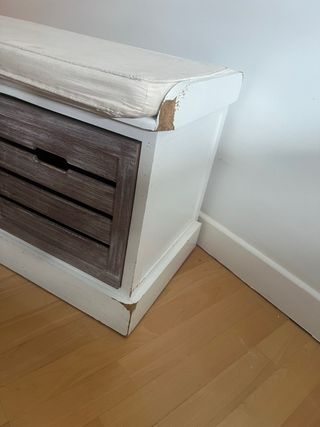 Banco zapatero con cojín y almacenaje