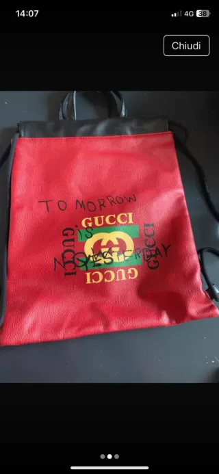Sacca Gucci rossa e nera