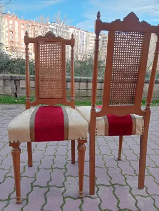 Juego de 6 Sillas Talladas cintas,