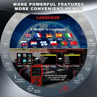 Acclope BT90 Pro Probador Baterías 6‑12‑24V COCHE