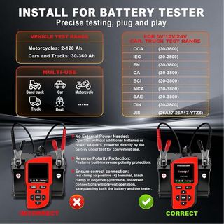 Acclope BT90 Pro Probador Baterías 6‑12‑24V COCHE