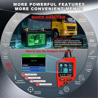 Acclope BT90 Pro Probador Baterías 6‑12‑24V COCHE