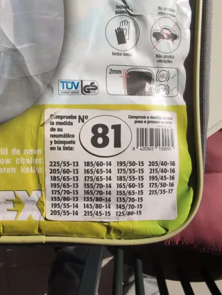 Cadenas textiles de nieve DRIVETEX TAMAÑO 81