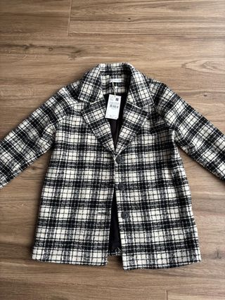 Chaquetón Mango cuadros XXS sin estrenar
