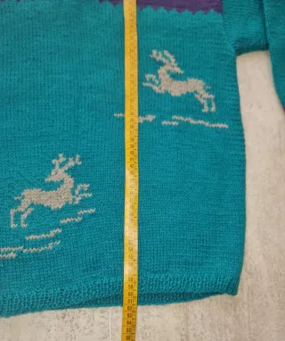 Maglione vintage donna fatto a mano con cervi