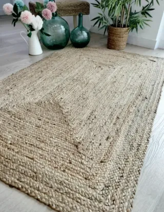 Alfombra Yute Natural Estilo Nórdico