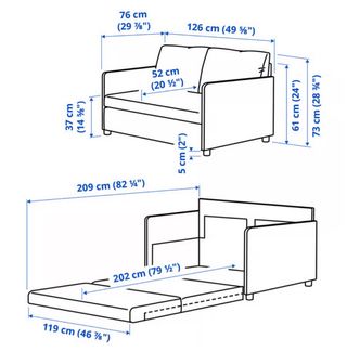 Sofá Cama IKEA FRIDHULT Extensible Gris