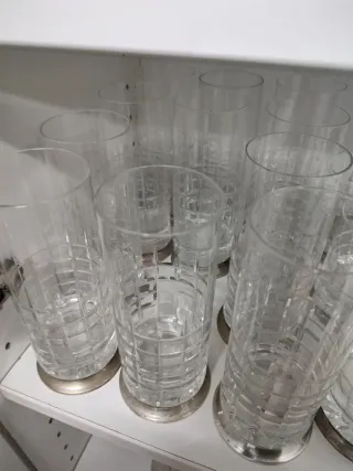 Vasos Whisky Cristal Tallado Plata