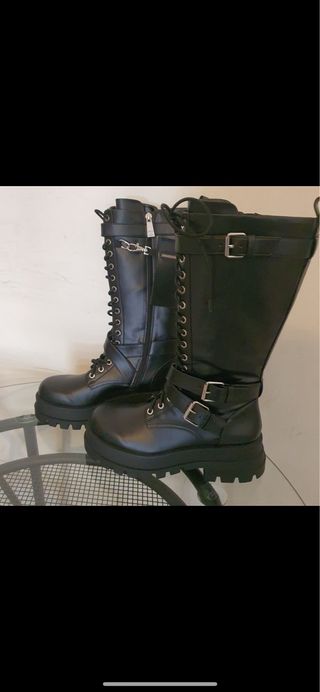 Stivali alti neri militari Zara