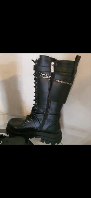 Stivali alti neri militari Zara