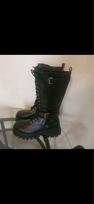 Stivali alti neri militari Zara