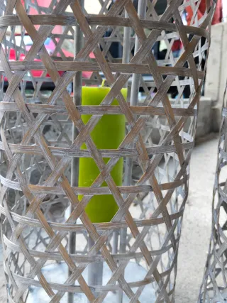 Set 2 Portavelas mimbre.