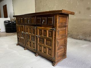 Conjunto de Aparador y Alacena Rústicos de Madera