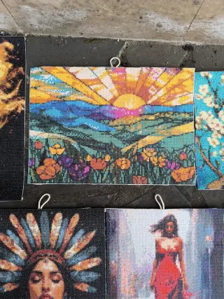 Pintura de Diamantes Paisaje Atardecer