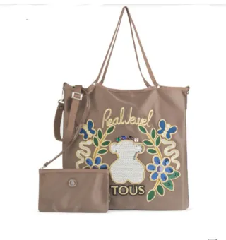 Bolso Tous shopping nylon marrón