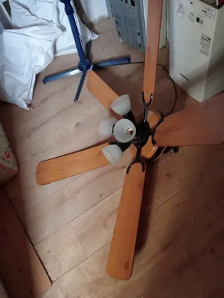 Ventilador de techo grande madera