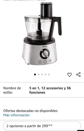 Robot Cocina Philips 1300W + Licuadora