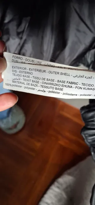 Cazadora Piel Sintética Negra Talla Xs