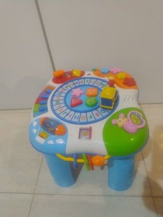 Mesa didáctica infantil con tren