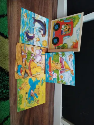 Puzzle de cubos de madera infantil