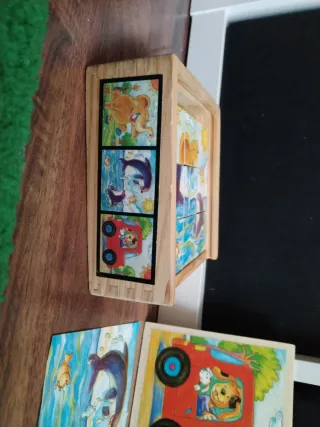 Puzzle de cubos de madera infantil
