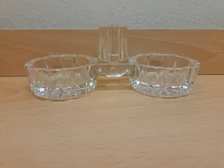 Coppia di saliere vintage in vetro molato