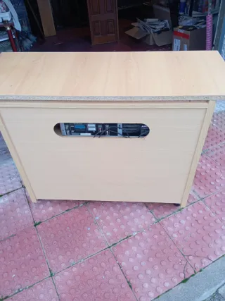 Mesa TV madera clara ancho 104 alto70 fondo 40