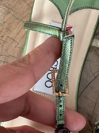 Sandalias Jimmy Choo Verdes con Pedrería