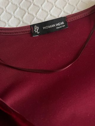 Top Terciopelo Rojo Manga Larga