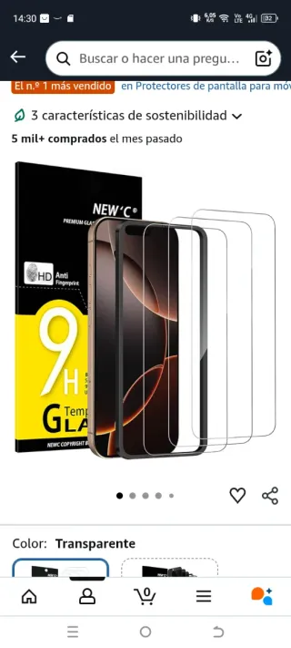 Protector Pantalla iPhone 16 NEW'C 6,7 pulgadas
