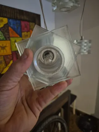 Lámpara colgante cristal y metal