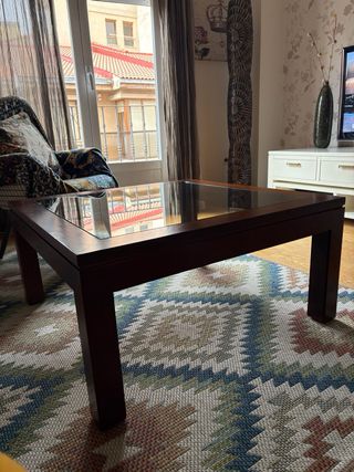 Mesa de centro madera y cristal