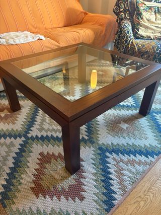 Mesa de centro madera y cristal
