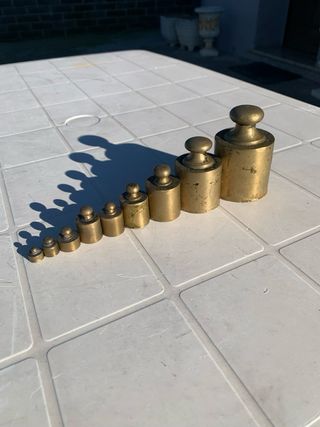 Set Pesi Ottone Antichi Rari da Collezione