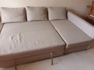 Sofá Cama Chaise Longue Beige