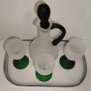 Set bicchiere e caraffa vetro satinato
