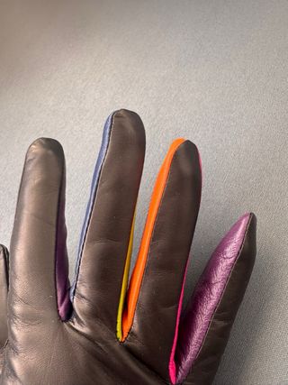 Guantes de piel Glöko negros con detalles multicol
