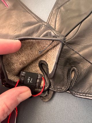 Guantes de piel Glöko negros con detalles multicol