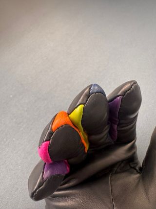 Guantes de piel Glöko negros con detalles multicol