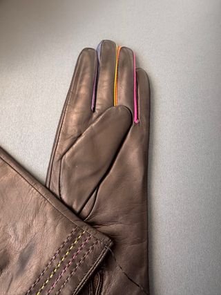 Guantes de piel Glöko negros con detalles multicol