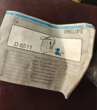 Philips D6511 Lettore Cassette Stereo Vintage