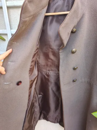 Abrigo de paño mujer marrón