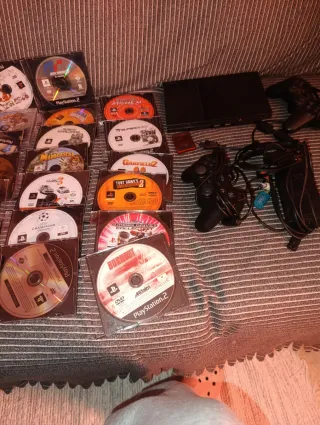 Consola PlayStation 2 Slim Negra + Juegos
