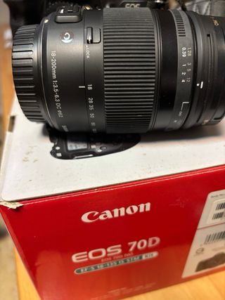 Cámara Canon EOS 70D + Objetivo Sigma