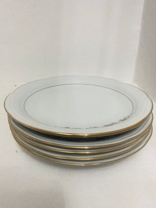 Vajilla porcelana borde dorado