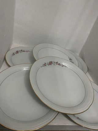 Vajilla porcelana borde dorado